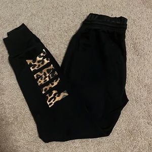 PINK Leopard Print Sweatpants